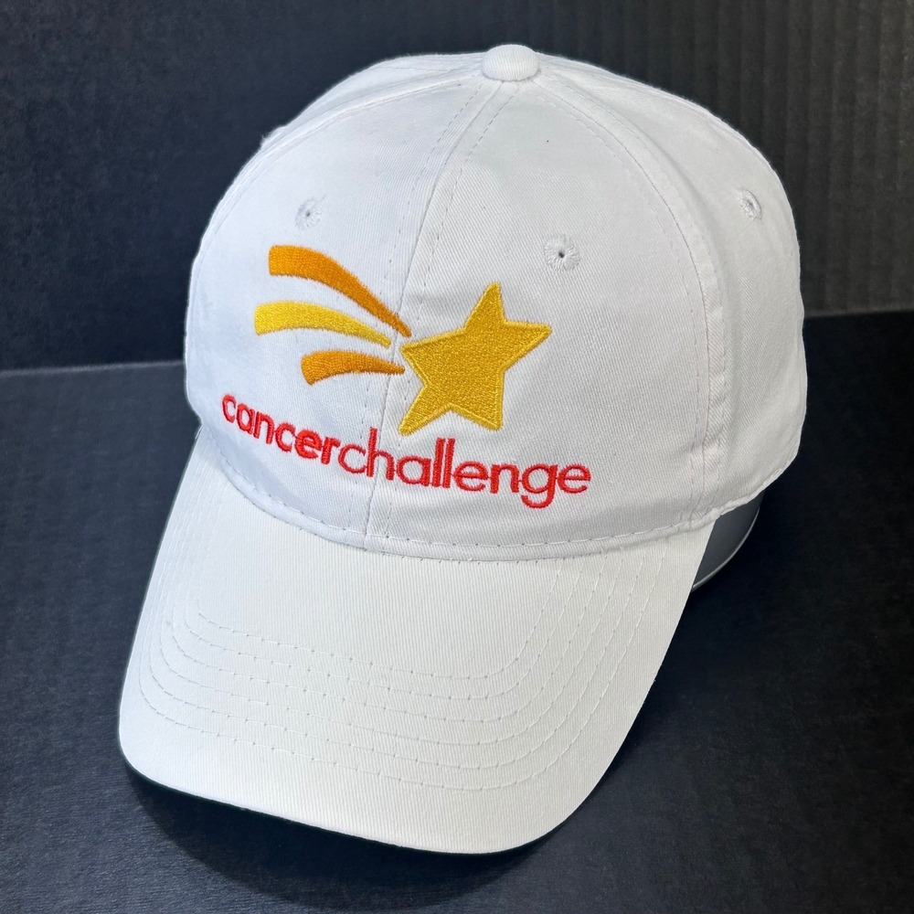 Cancer Challenge Shooting Star Men White George Baseball Cap Adjustable OSFM